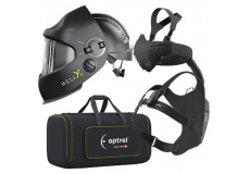 Set RTW svářecí kukla Helix Quattro černá + filtroventilace Swiss Air Optrel