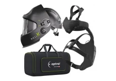 Set RTW svářecí kukla Helix CLT černá + filtroventilace Swiss Air Optrel