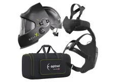 Set RTW svářecí kukla Helix 2.5 černá + filtroventilace Swiss Air Optrel