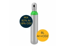 Fľaša s plynom 8L 82% Argón 18% CO2 200 bar - oceľ