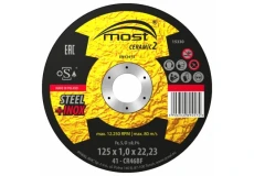 Řezný kotouč 125 x 1,6 x 22,23 mm MOST CERAMIC2 Steel + Inox typ 41
