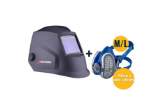 Set svářecí kukla MOST ARCHON black + Polomaska ​​GVS Elipse P3 RD SPR502 velikost M/L