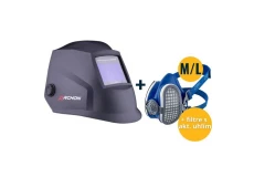 Set svářecí kukla MOST ARCHON black + Polomaska ​​GVS Elipse P3 RD SPR502 velikost M/L
