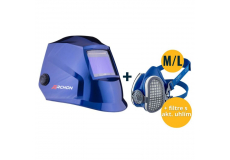 Set svářecí kukla MOST ARCHON blue + Polomaska ​​GVS Elipse P3 RD SPR502 velikost M/L