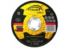 Řezný kotouč 125 x 1,0 x 22,23 mm MOST CERAMIC Metal + Inox typ 41