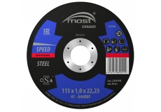Řezný kotouč 115 x 1,0 x 22,23 mm MOST STANDARD METAL Speed typ 41