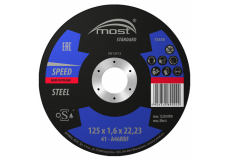 Řezný kotouč 125 x 1,6 x 22,23 mm MOST STANDARD METAL Speed typ 41