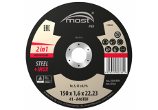 Řezný kotouč 150 x 1,6 x 22,23 mm MOST PRO METAL + INOX typ 41
