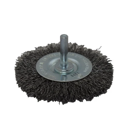 Kotoučový kartáč ø 50 x 7 mm s trnem 6 mm vlnitý ocelový drát 0,30 mm MOST