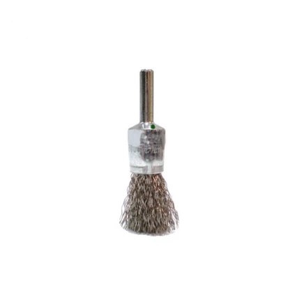 Štětcový kartáč ø 10 mm s trnem 6 mm vlnitý nerezový drát 0,30 mm MOST