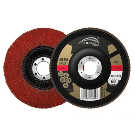 Lamelový kotouč 125 mm zrnitost 60 MOST Ceramic 992 typ 29