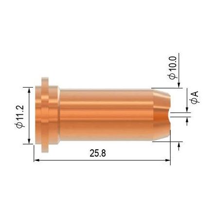 Dlouhá dýza Ø 0,9 mm 30-40 A pro hořák Parker SCP 40/60, PT-60, HS-60