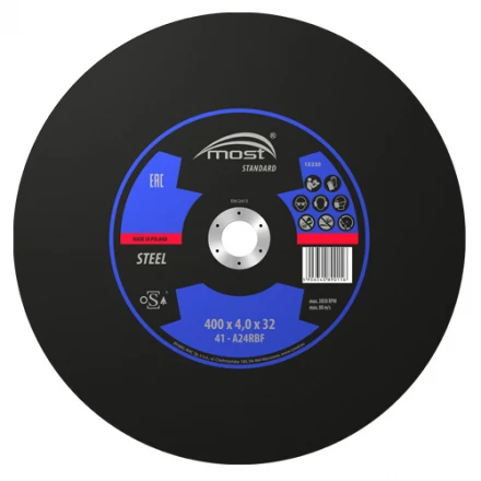Řezný kotouč 400 x 4,0 x 32 mm MOST STANDARD METAL typ 41