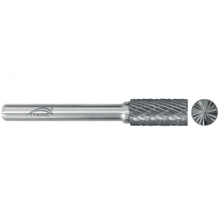 Válcová fréza s čelním ozubením z tvrdokovu 6 x 16 x 6 mm MOST STANDARD ZYA-S tvar B