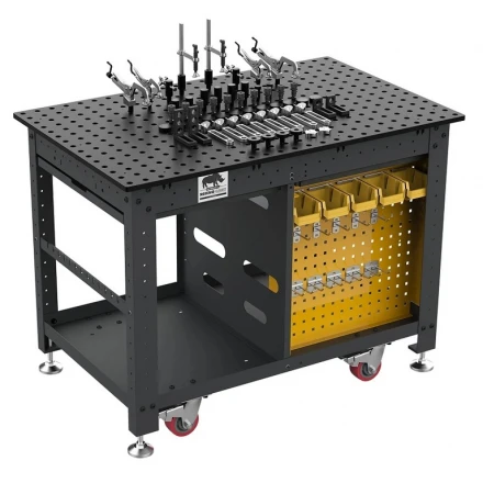 Svařovací stůl 1200 x 750 x 910 Rhino Cart + upínací technika 66 ks Strong Hand Tools