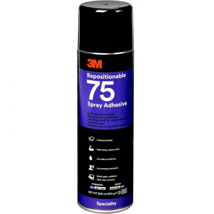 Lepidlo ve spreji 3M 75 transparentní 500 ml