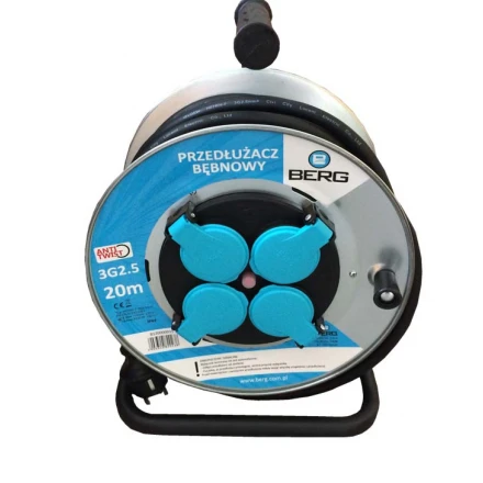 Prodlužovací kabel na bubnu 20 m průřez 3 x 2,5 mm2 ANTI-TWIST BERG