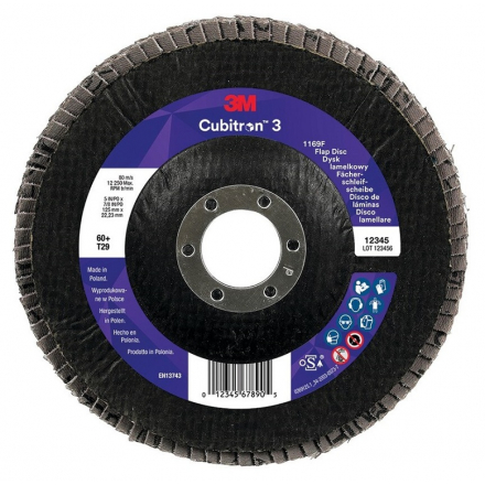 Lamelový kotouč 125 x 22,23 mm zrnitost 60+ 3M Cubitron 3 1169F typ T29