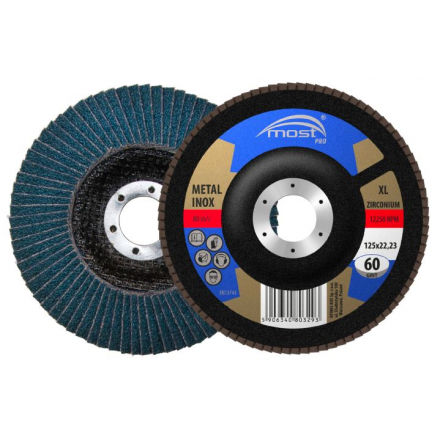Lamelový kotouč 125 mm zrnitost 40 MOST PRO Zirconium XL typ 29