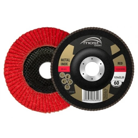 Lamelový kotouč 125 mm zrnitost 40 MOST CERAMIC RED typ 29