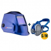 Set svářecí kukla MOST ARCHON blue + Polomaska ​​GVS Elipse P3 RD SPR299 velikost S/M