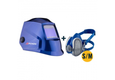 Set svářecí kukla MOST ARCHON blue + Polomaska ​​GVS Elipse P3 RD SPR299 velikost S/M