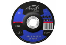 Brusný kotouč 125 x 6,5 x 22,23 mm MOST STANDARD METAL typ 27