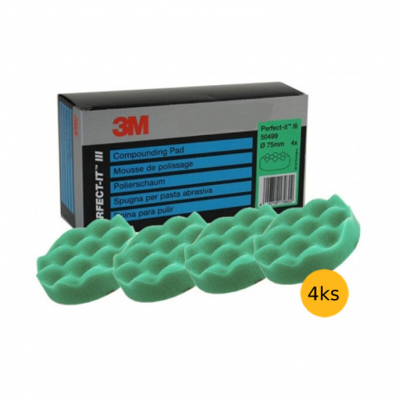 Leštící kotouč pěnový vlnitý 75 mm 3M Perfect-It zelený, 50499, 4 ks