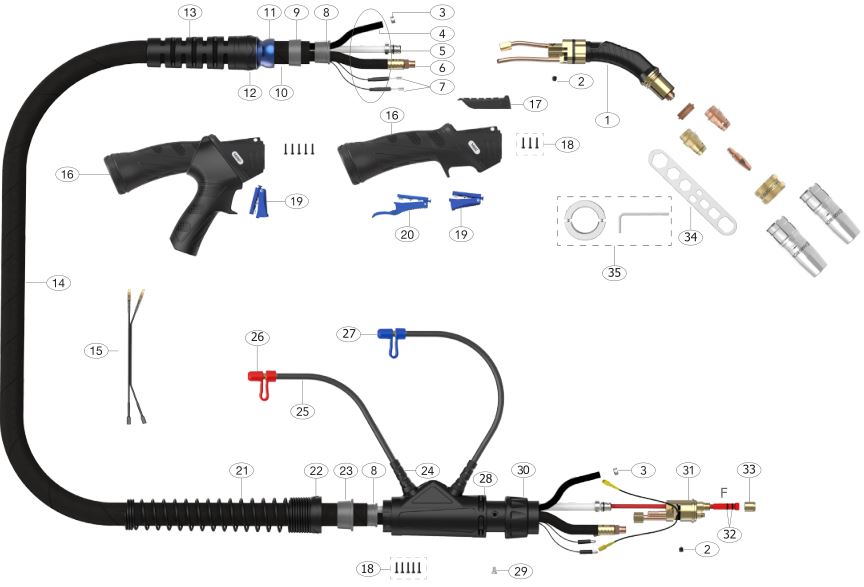 Svařovací hořák ARC M6W DIGIMIG Alfa IN